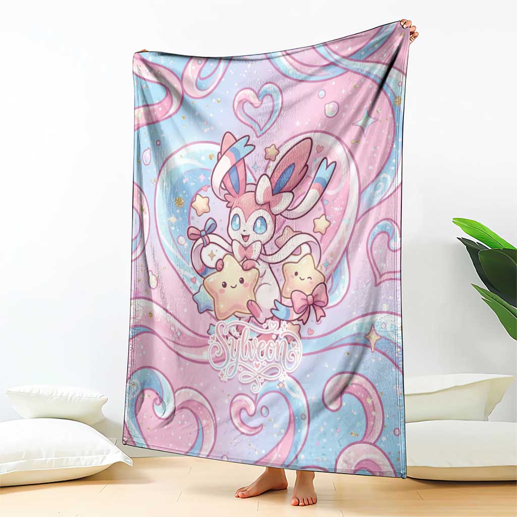 Sylveon Blanket Magical Pastel Heart Ribbon Art