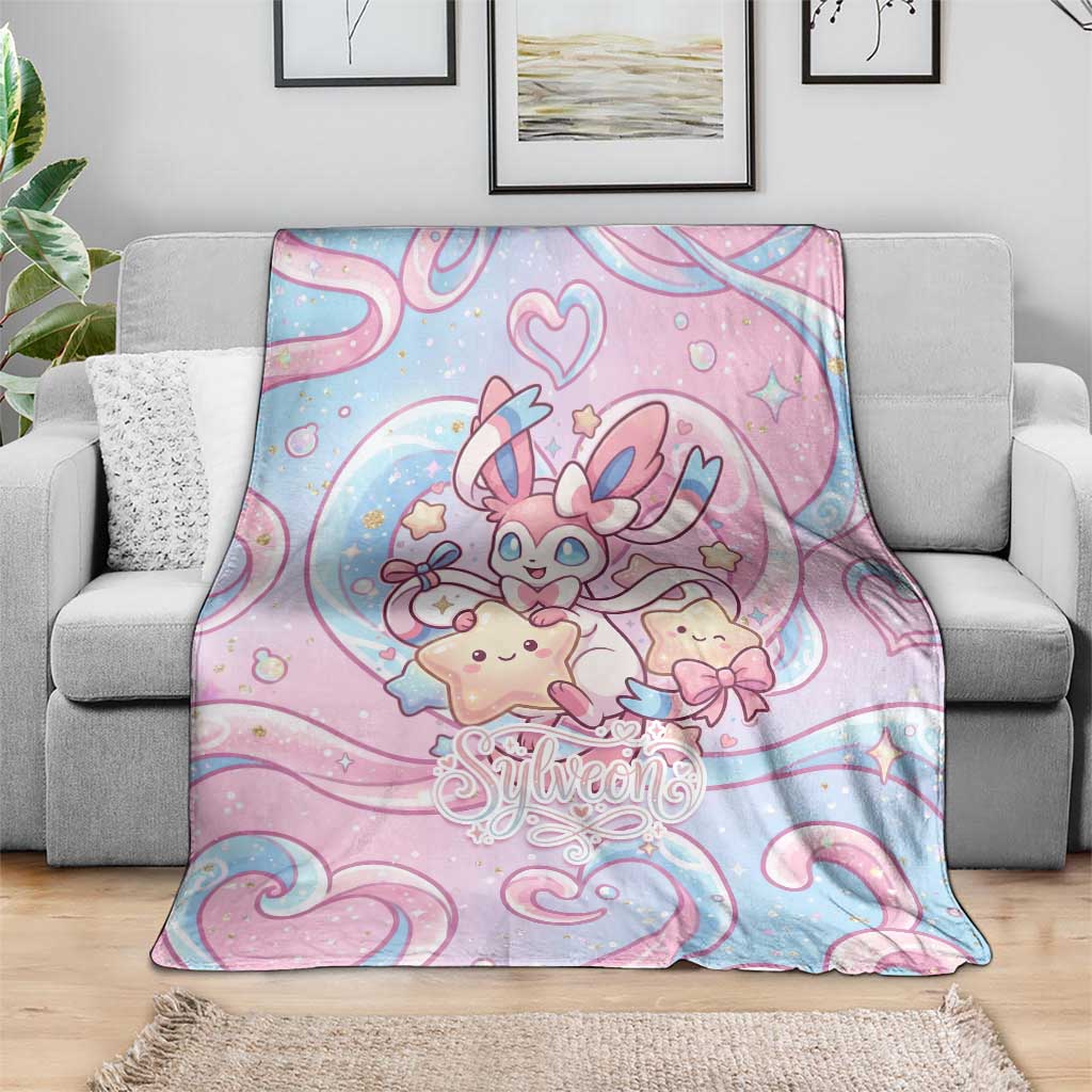 Sylveon Blanket Magical Pastel Heart Ribbon Art