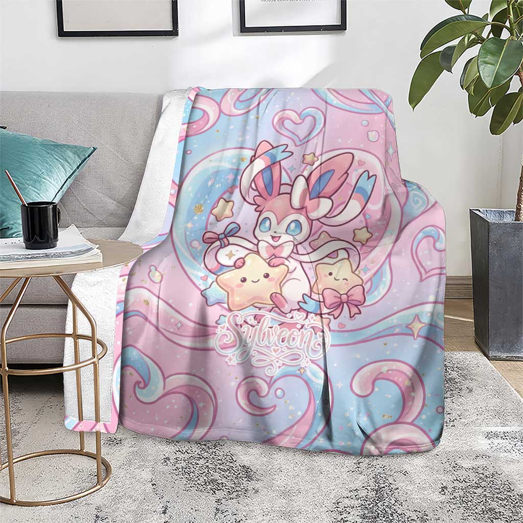 Sylveon Blanket Magical Pastel Heart Ribbon Art