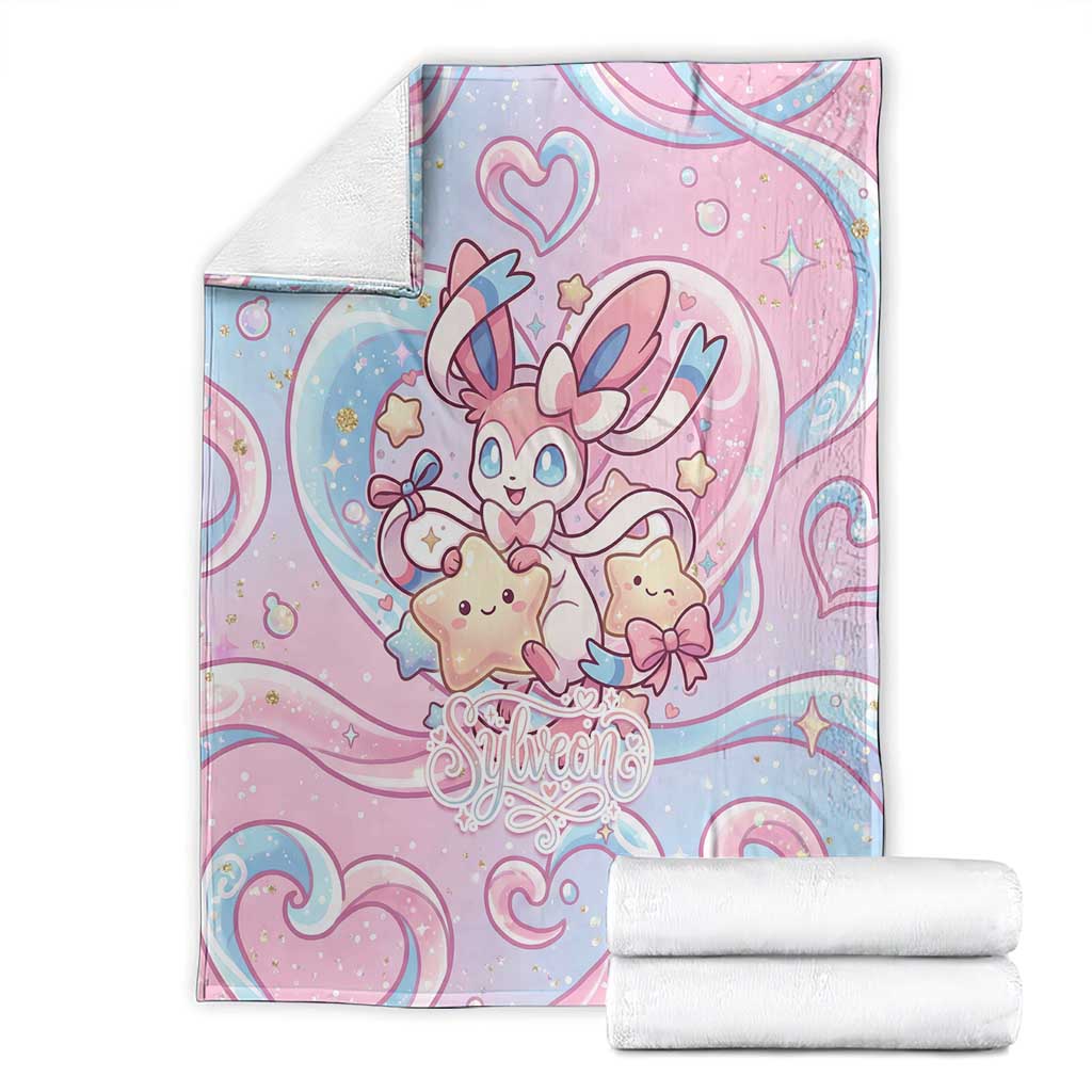 Sylveon Blanket Magical Pastel Heart Ribbon Art