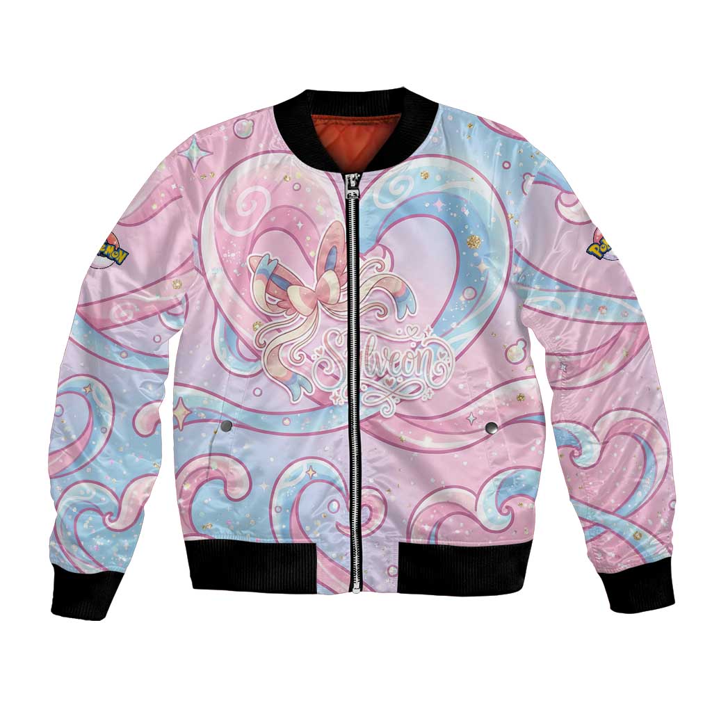 Sylveon Bomber Jacket Magical Pastel Heart Ribbon Art