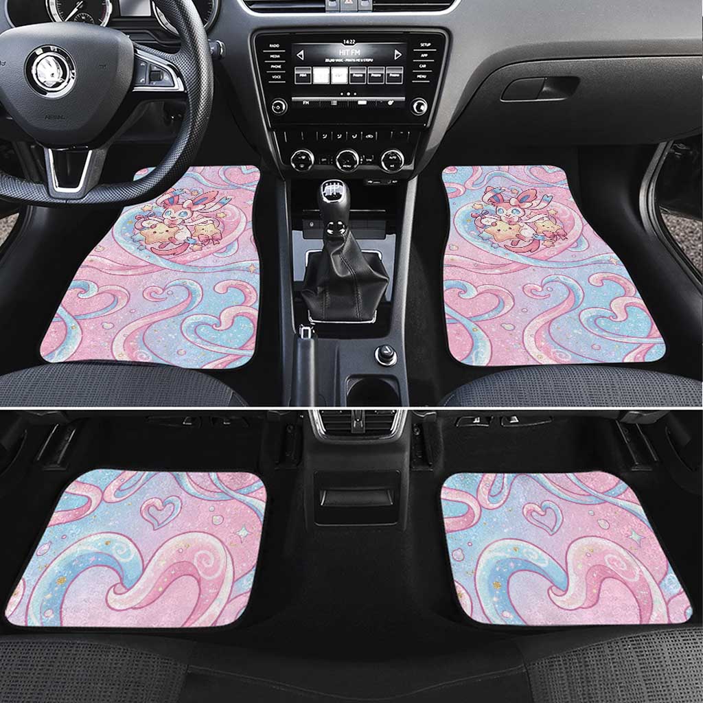 Sylveon Car Mats Magical Pastel Heart Ribbon Art