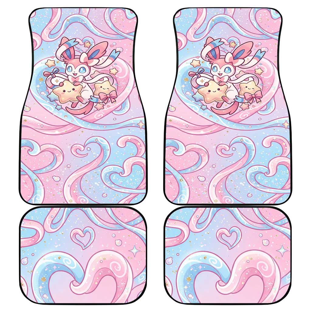 Sylveon Car Mats Magical Pastel Heart Ribbon Art