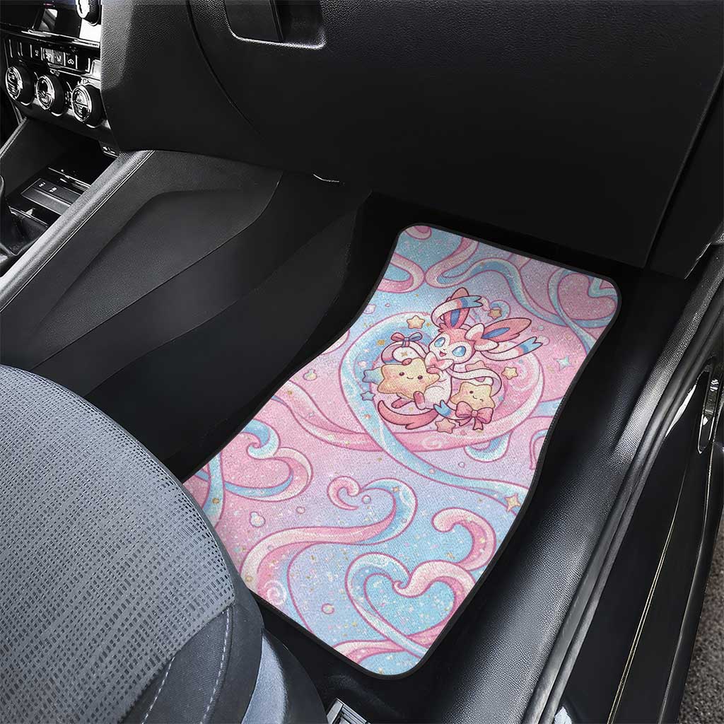 Sylveon Car Mats Magical Pastel Heart Ribbon Art