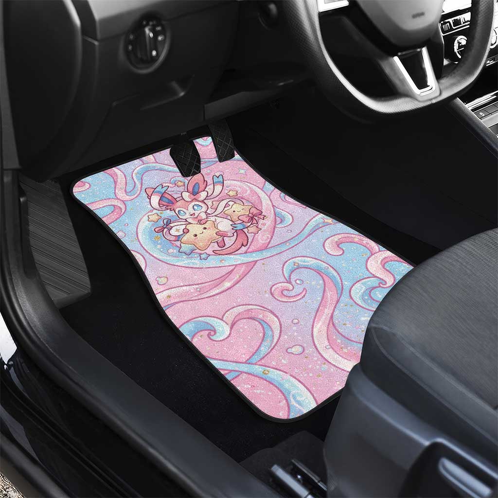 Sylveon Car Mats Magical Pastel Heart Ribbon Art