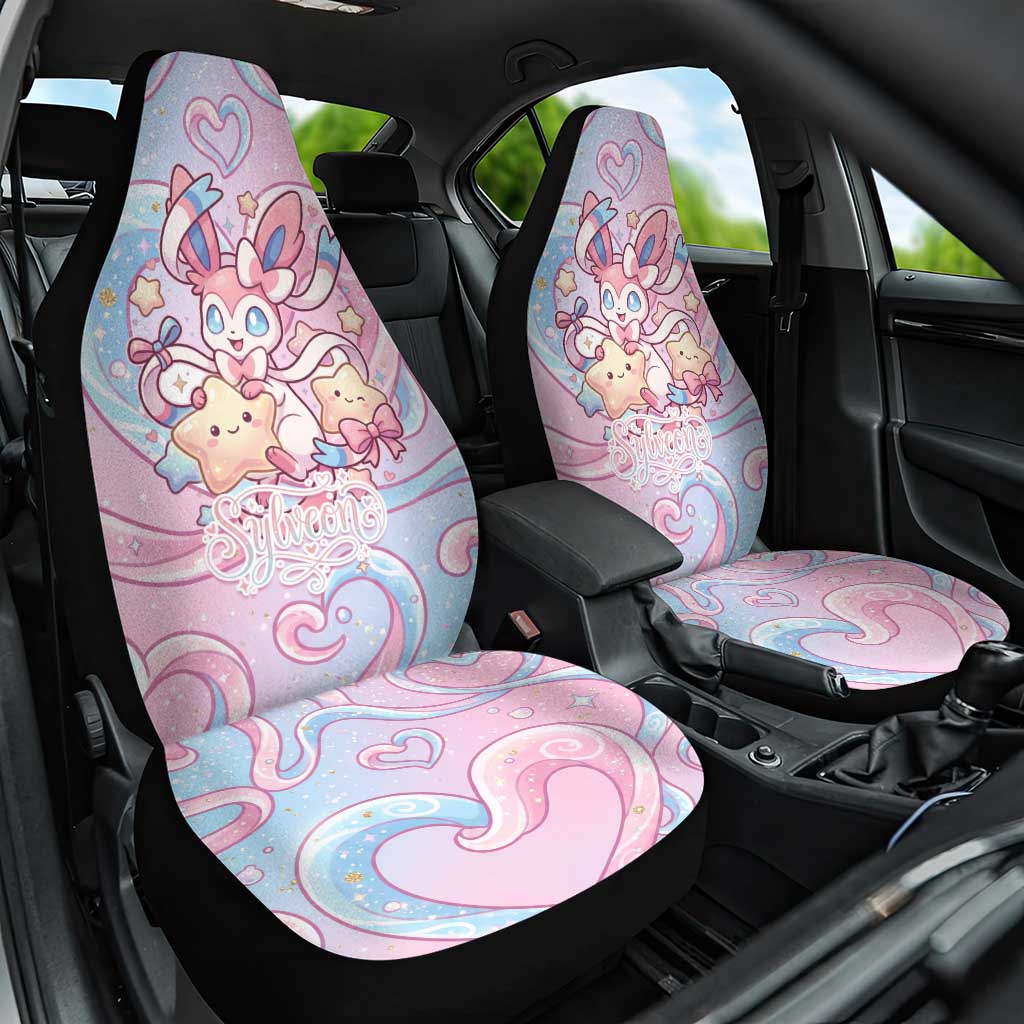 Sylveon Car Seat Cover Magical Pastel Heart Ribbon Art