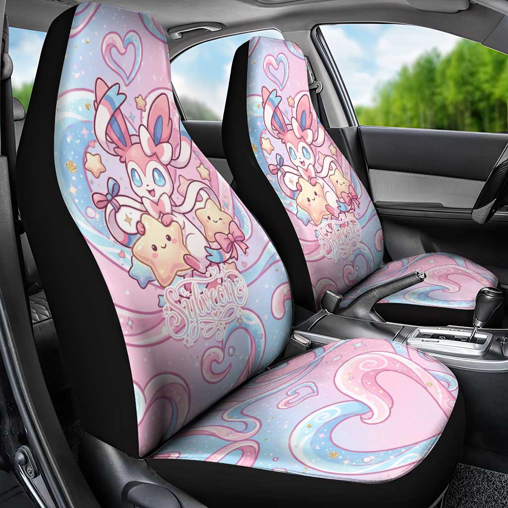 Sylveon Car Seat Cover Magical Pastel Heart Ribbon Art