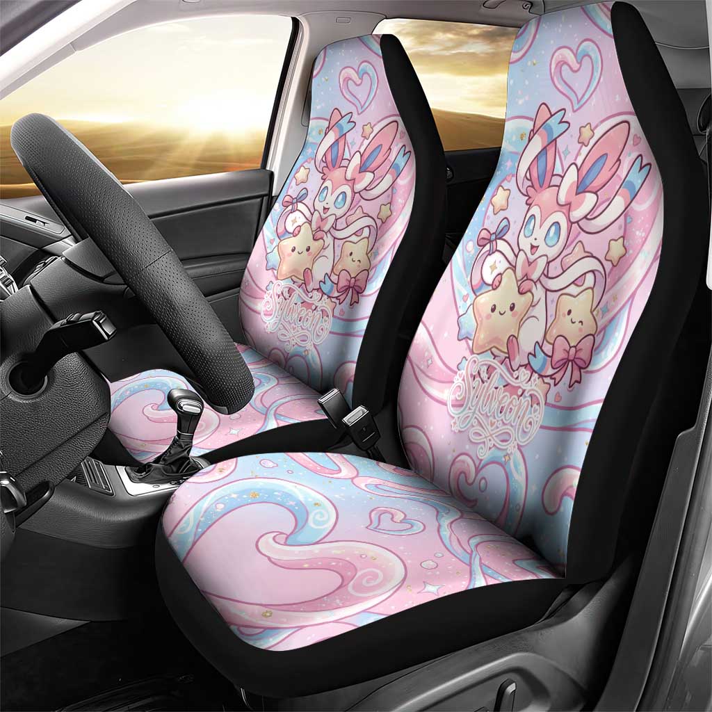 Sylveon Car Seat Cover Magical Pastel Heart Ribbon Art