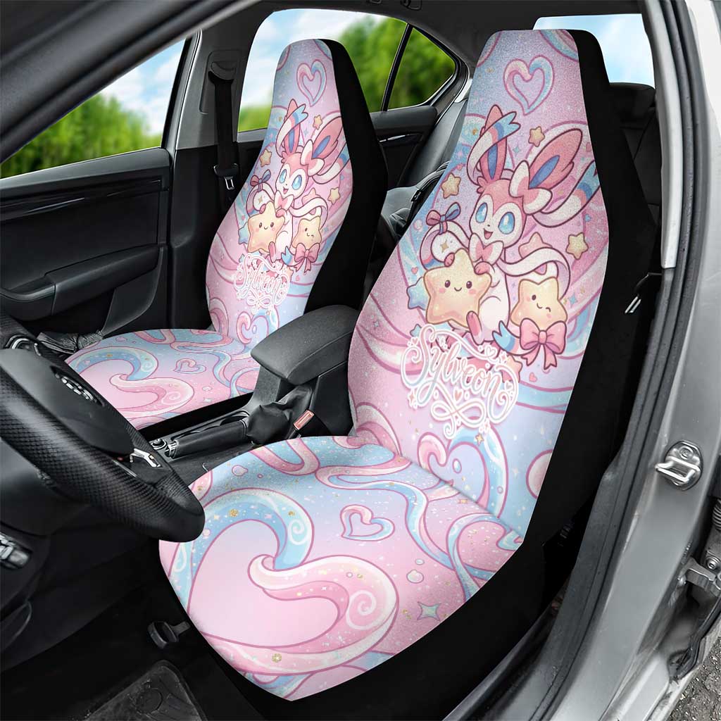 Sylveon Car Seat Cover Magical Pastel Heart Ribbon Art