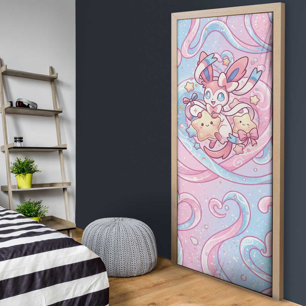 Sylveon Door Cover Magical Pastel Heart Ribbon Art