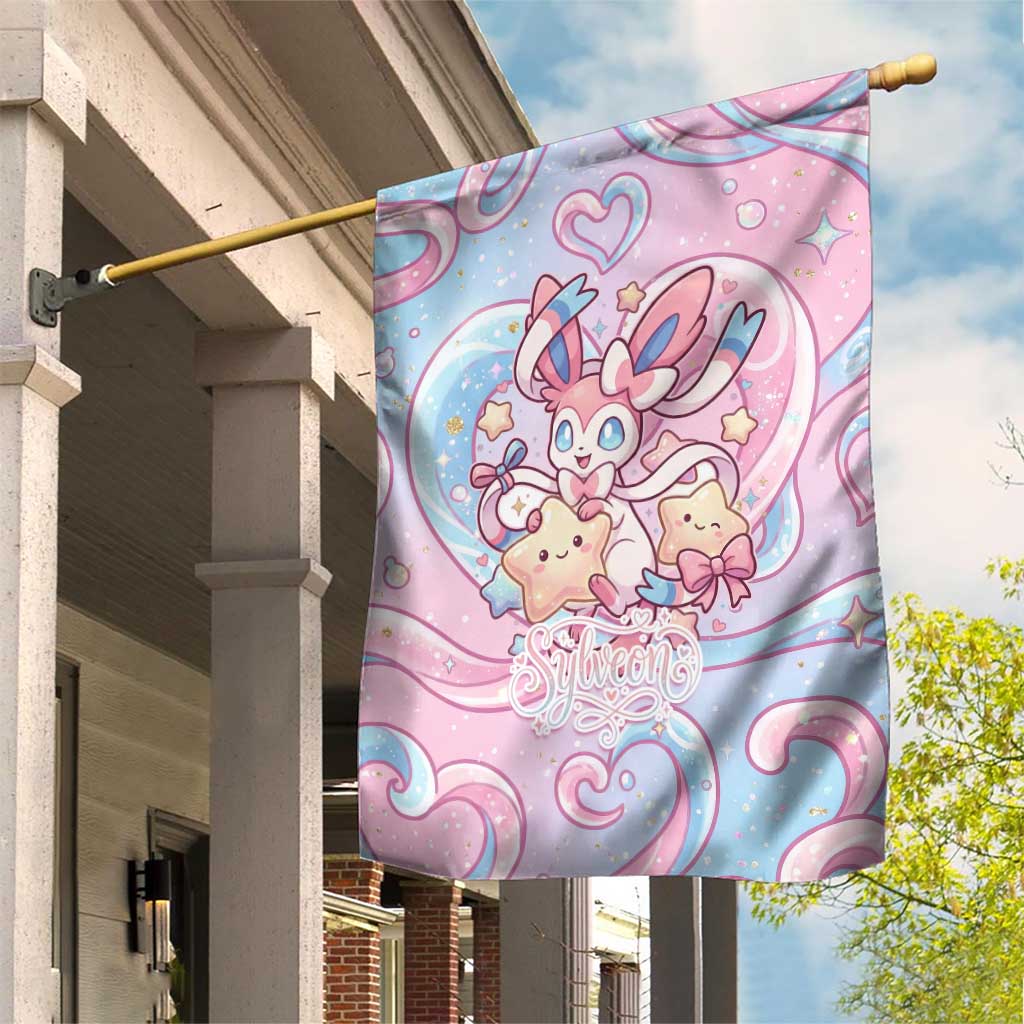 Sylveon Garden Flag Magical Pastel Heart Ribbon Art