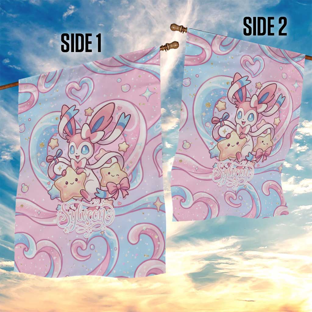 Sylveon Garden Flag Magical Pastel Heart Ribbon Art