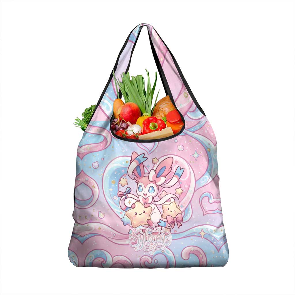 Sylveon Grocery Bag Magical Pastel Heart Ribbon Art