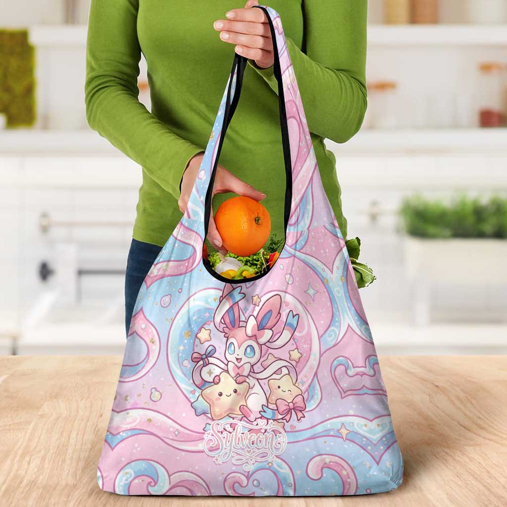 Sylveon Grocery Bag Magical Pastel Heart Ribbon Art