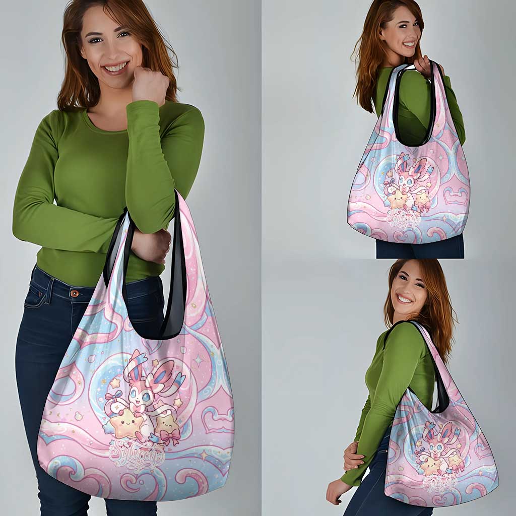 Sylveon Grocery Bag Magical Pastel Heart Ribbon Art