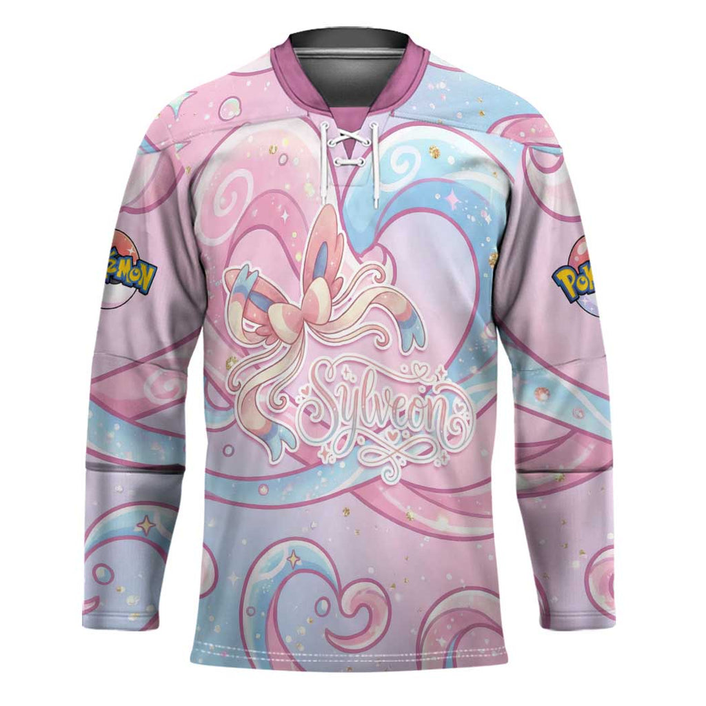 Sylveon Hockey Jersey Magical Pastel Heart Ribbon Art
