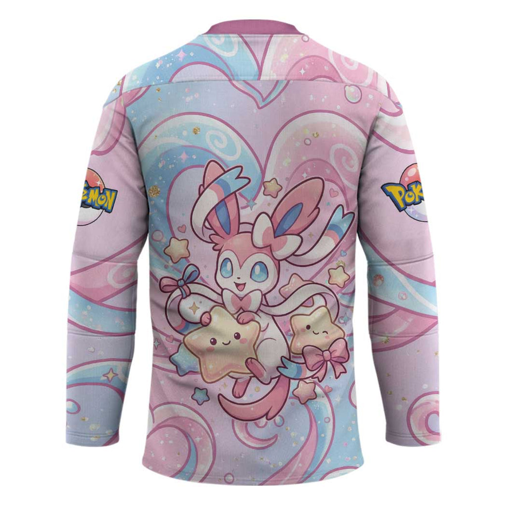 Sylveon Hockey Jersey Magical Pastel Heart Ribbon Art