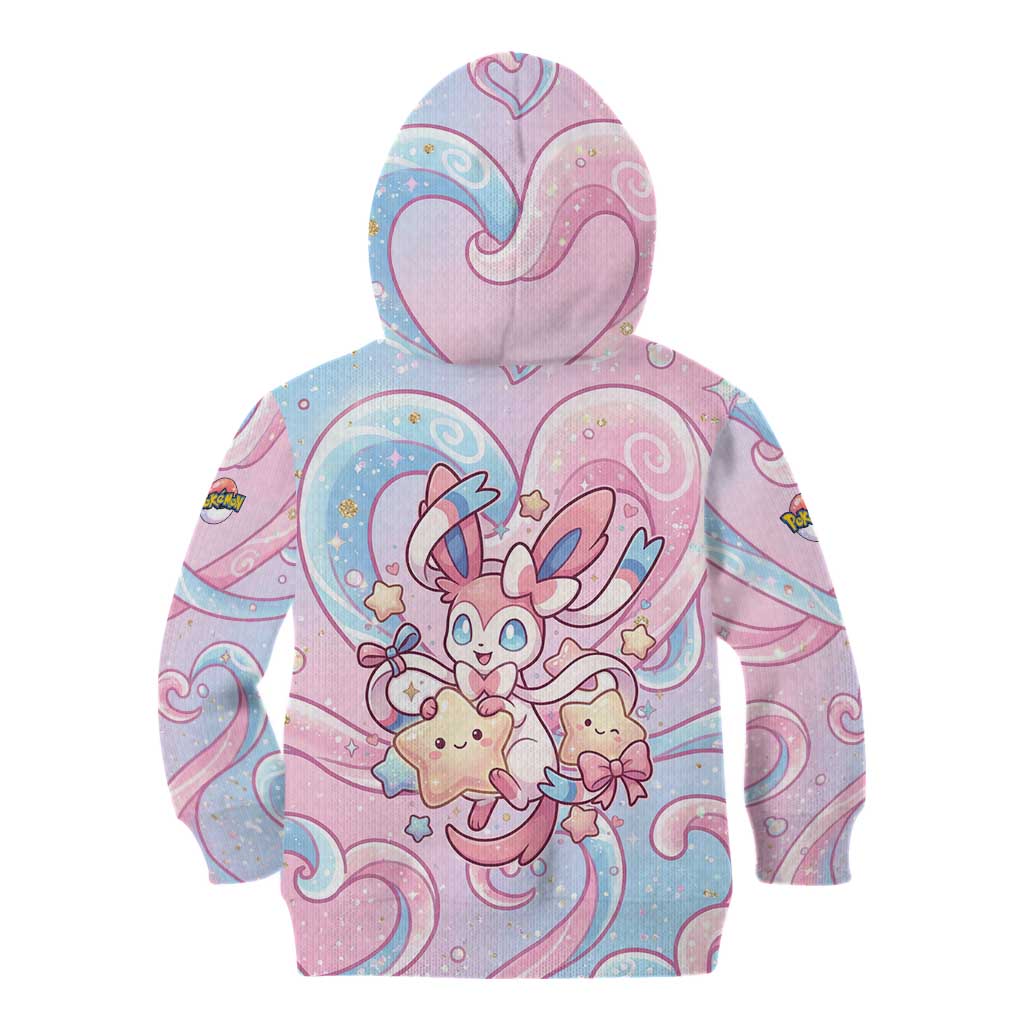 Sylveon Kid Hoodie Magical Pastel Heart Ribbon Art