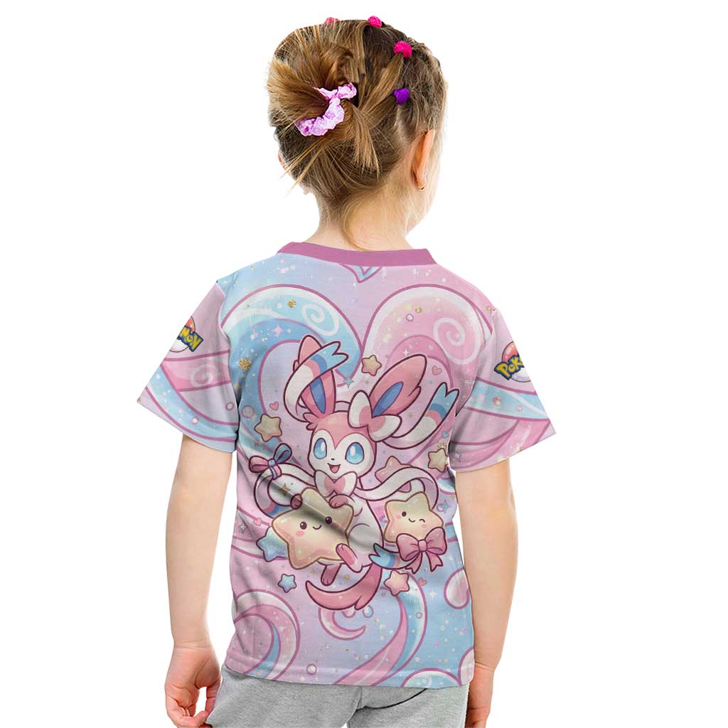 Sylveon Kid T Shirt Magical Pastel Heart Ribbon Art