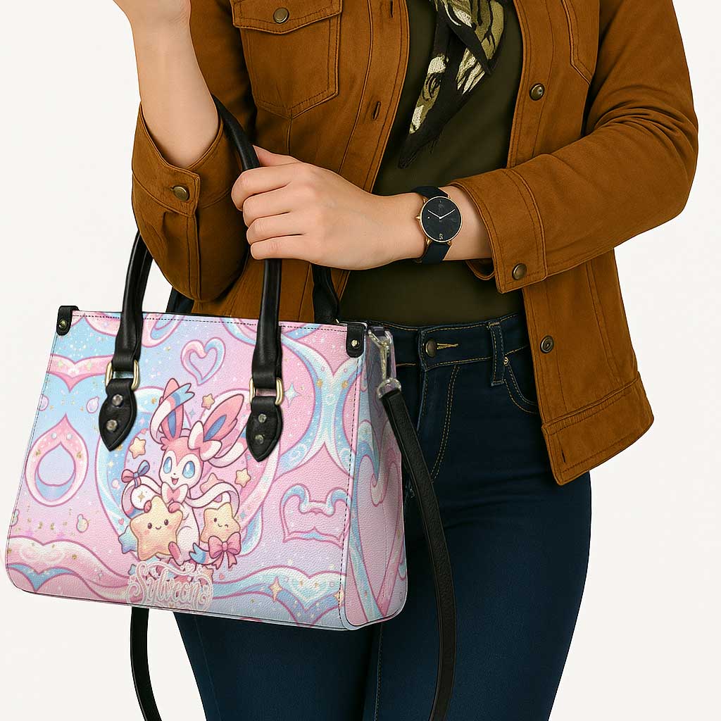 Sylveon Leather Bag Magical Pastel Heart Ribbon Art