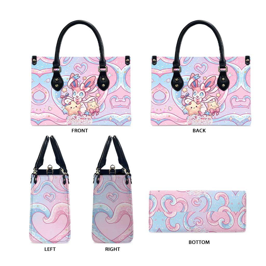 Sylveon Leather Bag Magical Pastel Heart Ribbon Art