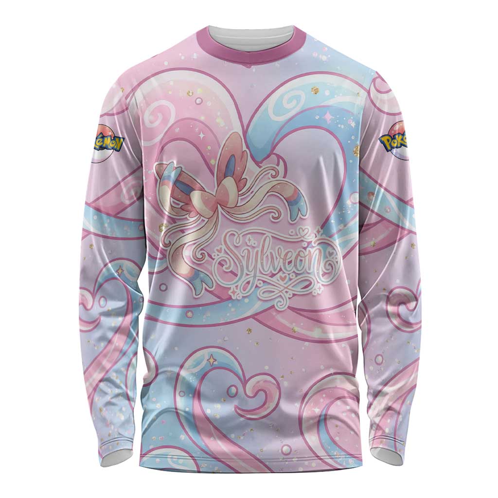 Sylveon Long Sleeve Shirt Magical Pastel Heart Ribbon Art