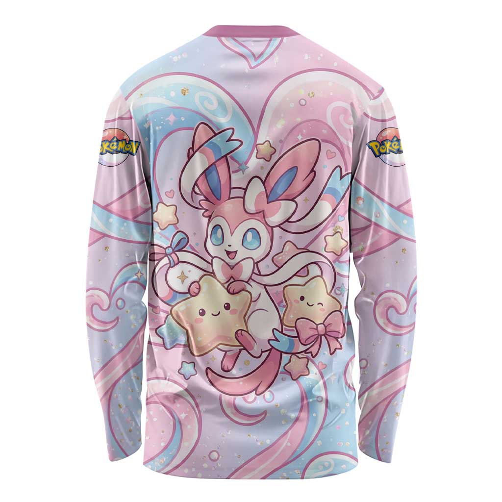 Sylveon Long Sleeve Shirt Magical Pastel Heart Ribbon Art