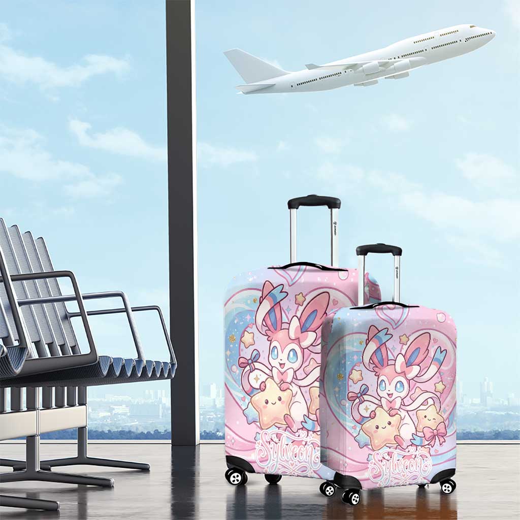 Sylveon Luggage Cover Magical Pastel Heart Ribbon Art