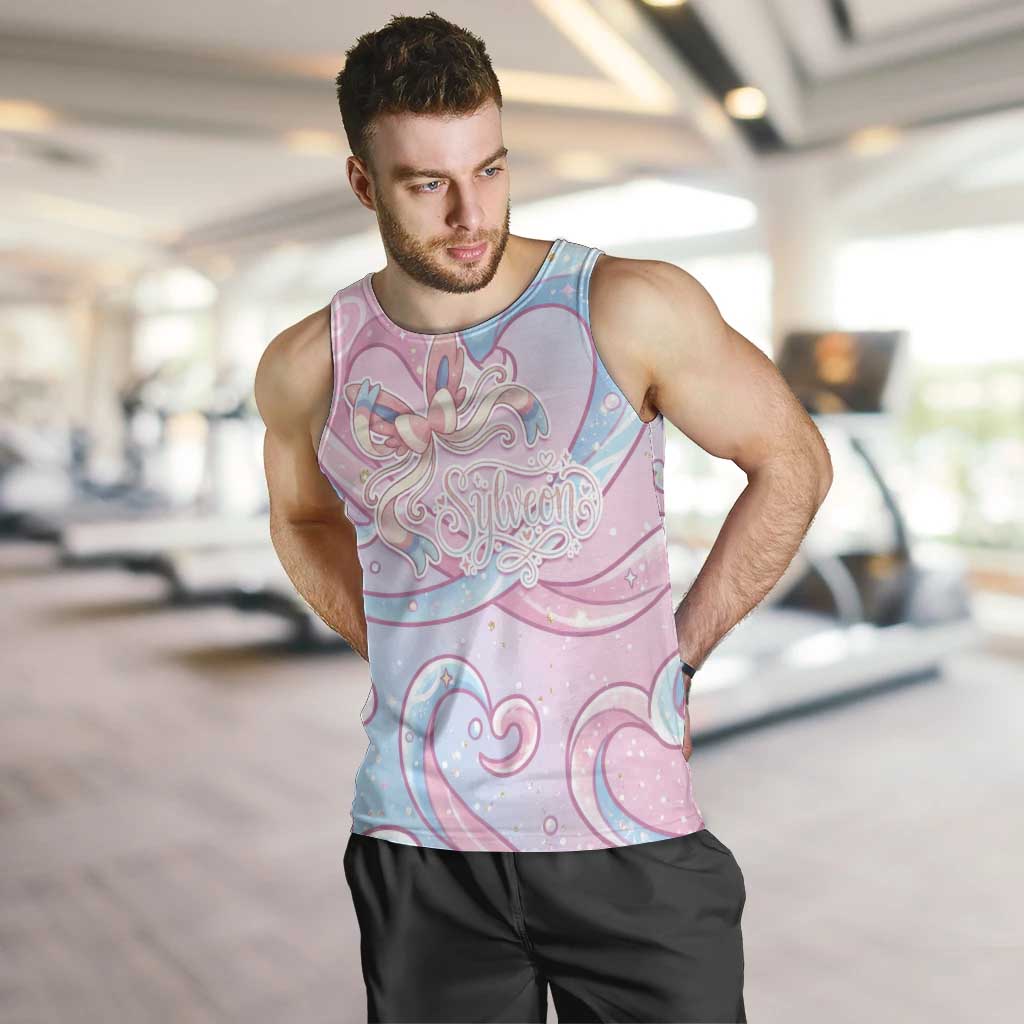 Sylveon Men Tank Top Magical Pastel Heart Ribbon Art