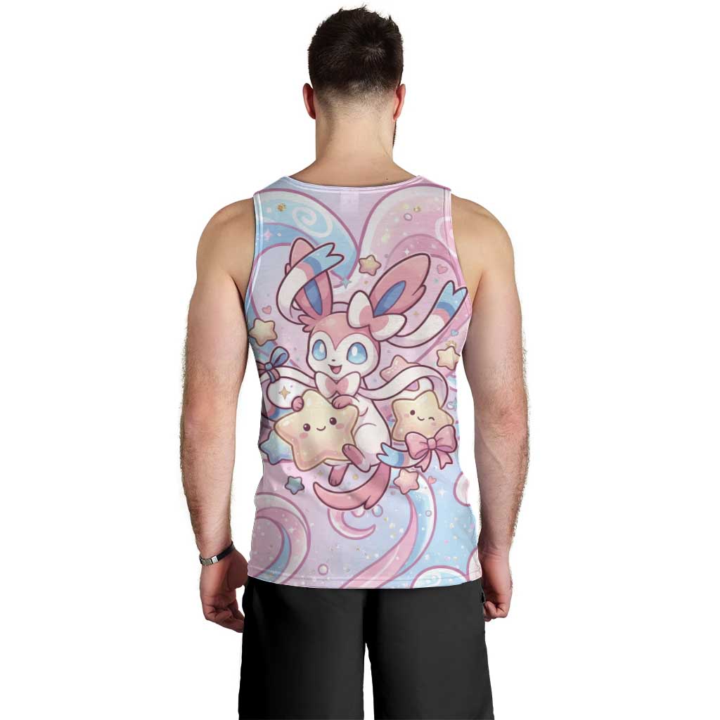 Sylveon Men Tank Top Magical Pastel Heart Ribbon Art