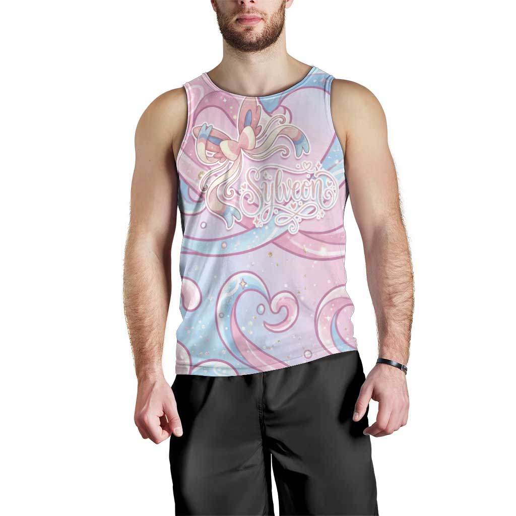 Sylveon Men Tank Top Magical Pastel Heart Ribbon Art
