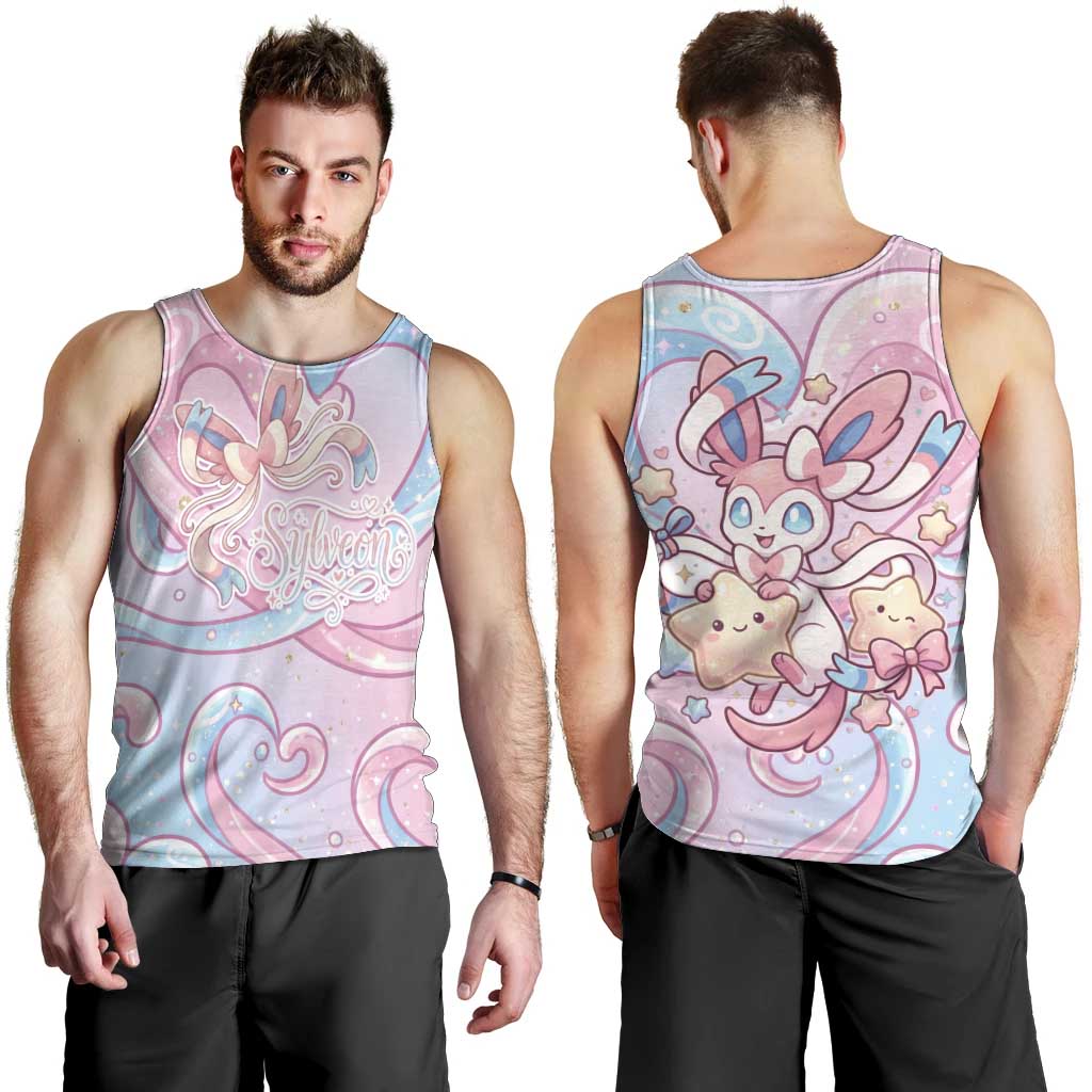 Sylveon Men Tank Top Magical Pastel Heart Ribbon Art