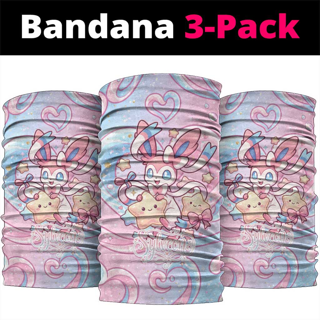 Sylveon Neck Gaiter Magical Pastel Heart Ribbon Art