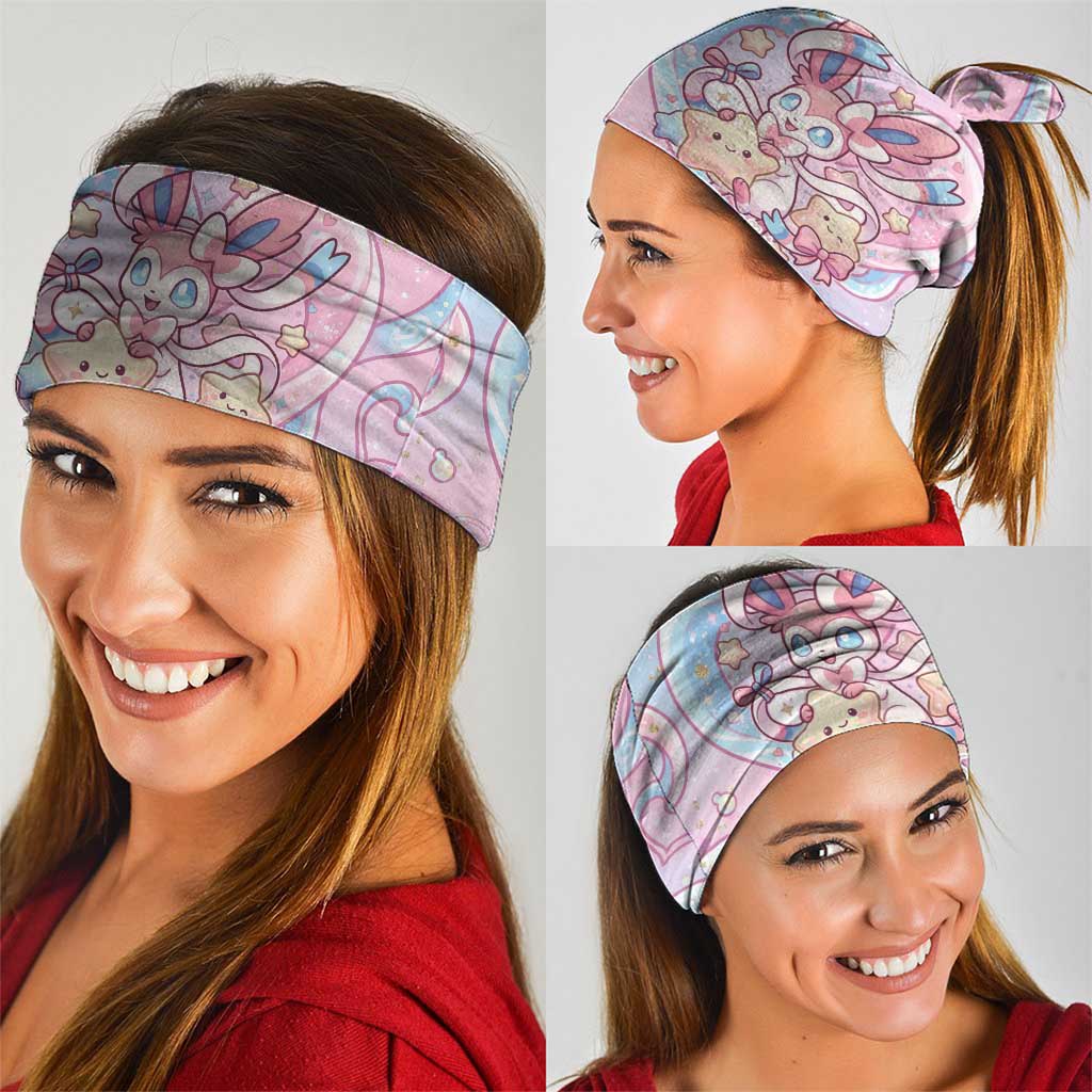 Sylveon Neck Gaiter Magical Pastel Heart Ribbon Art
