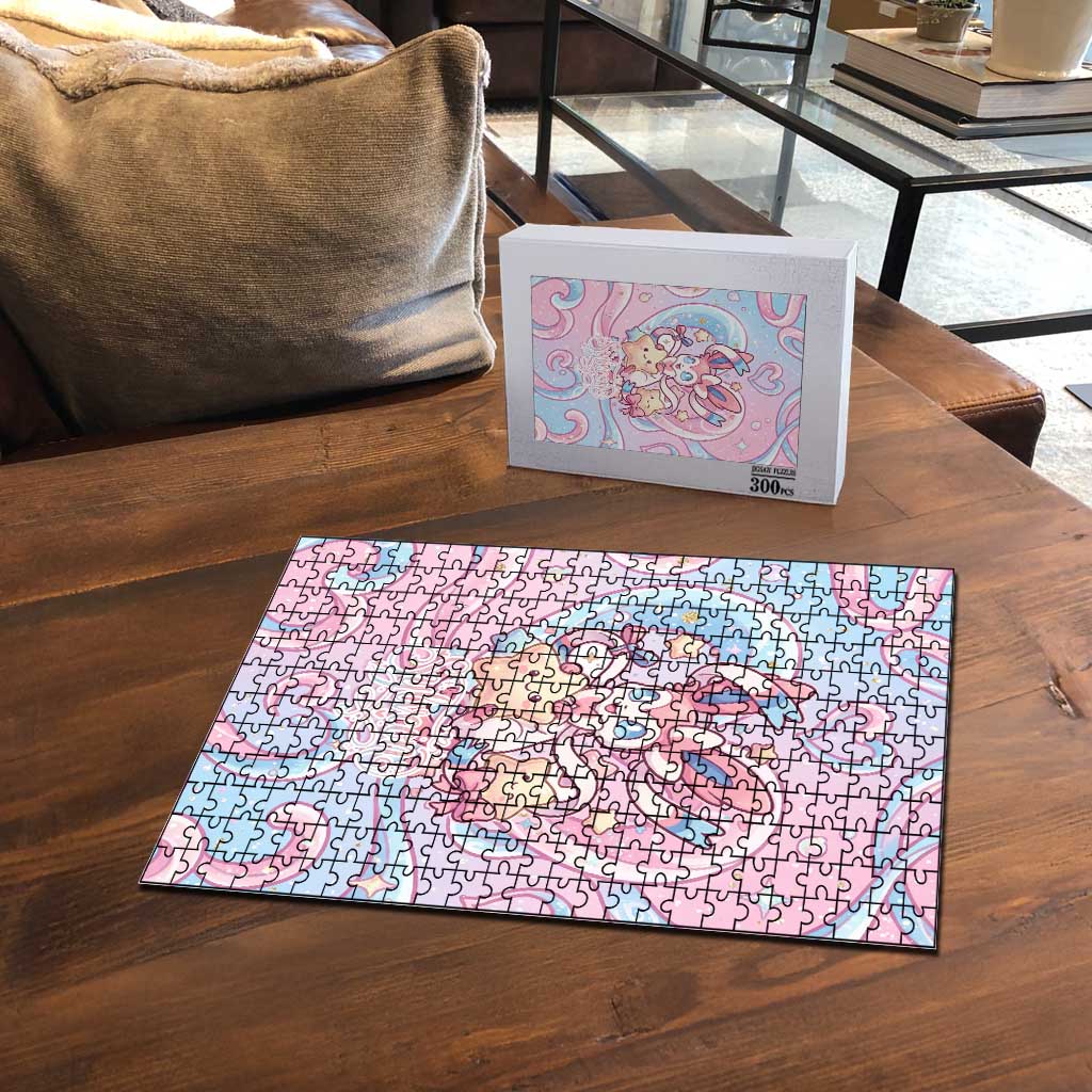 Sylveon Puzzle Magical Pastel Heart Ribbon Art