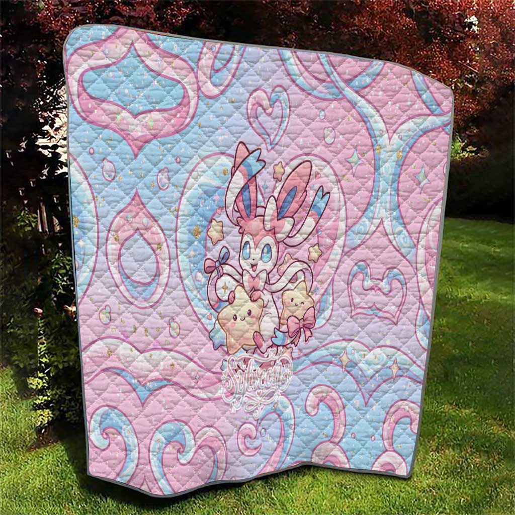 Sylveon Quilt Magical Pastel Heart Ribbon Art
