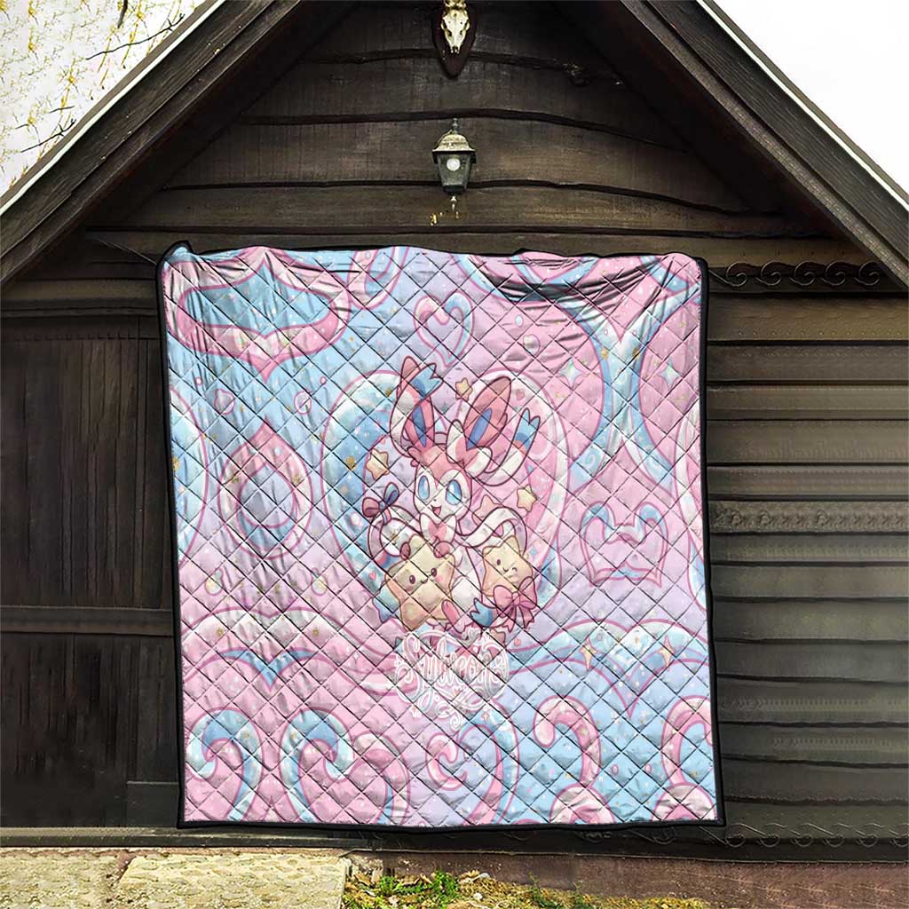 Sylveon Quilt Magical Pastel Heart Ribbon Art