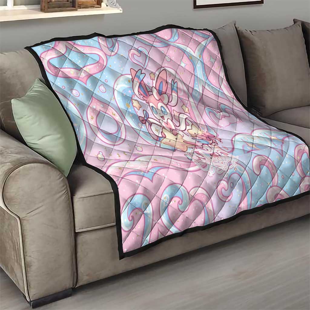 Sylveon Quilt Magical Pastel Heart Ribbon Art