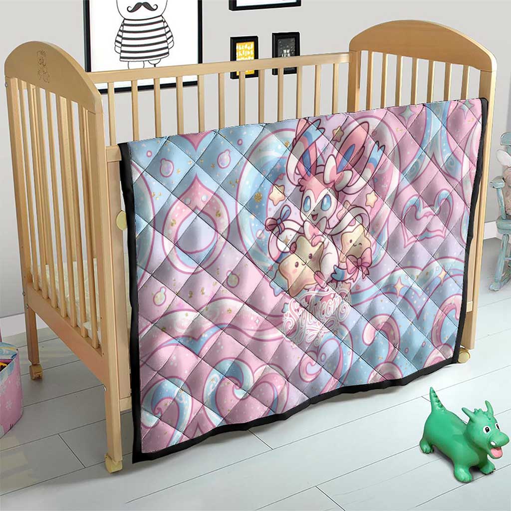 Sylveon Quilt Magical Pastel Heart Ribbon Art