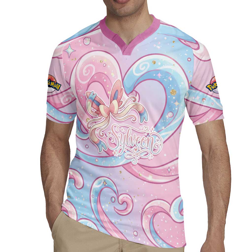 Sylveon Rugby Jersey Magical Pastel Heart Ribbon Art