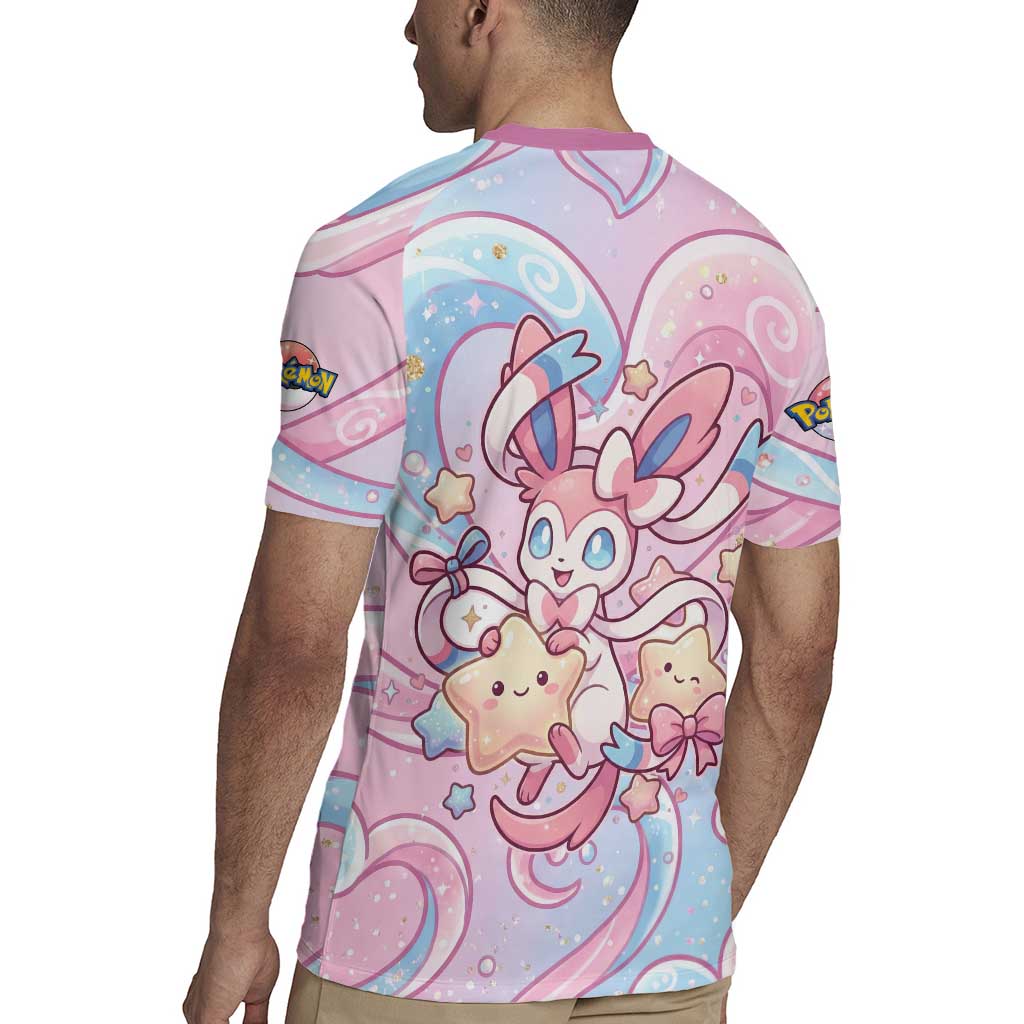 Sylveon Rugby Jersey Magical Pastel Heart Ribbon Art