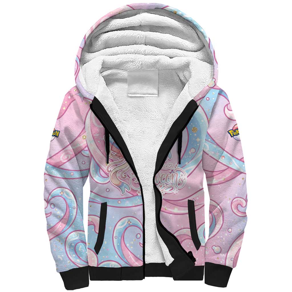 Sylveon Sherpa Hoodie Magical Pastel Heart Ribbon Art