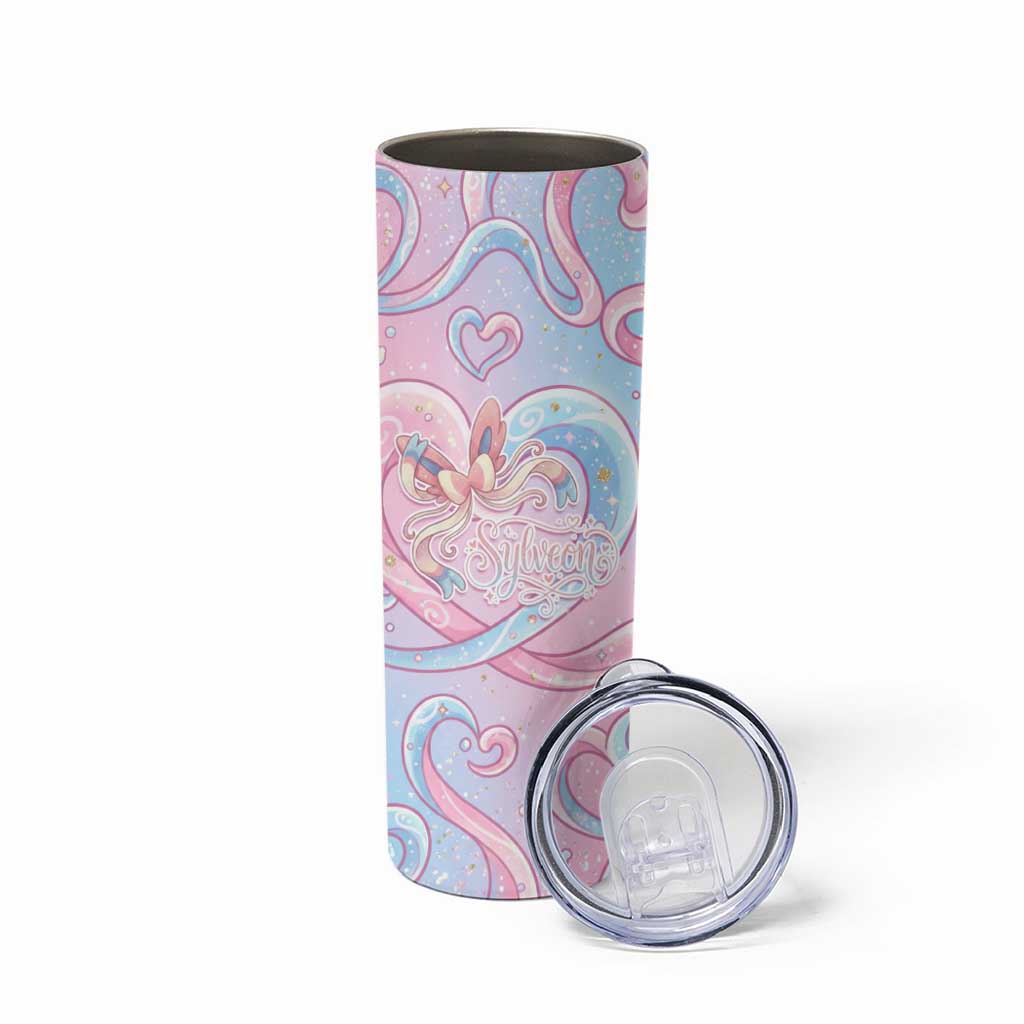 Sylveon Skinny Tumbler Magical Pastel Heart Ribbon Art
