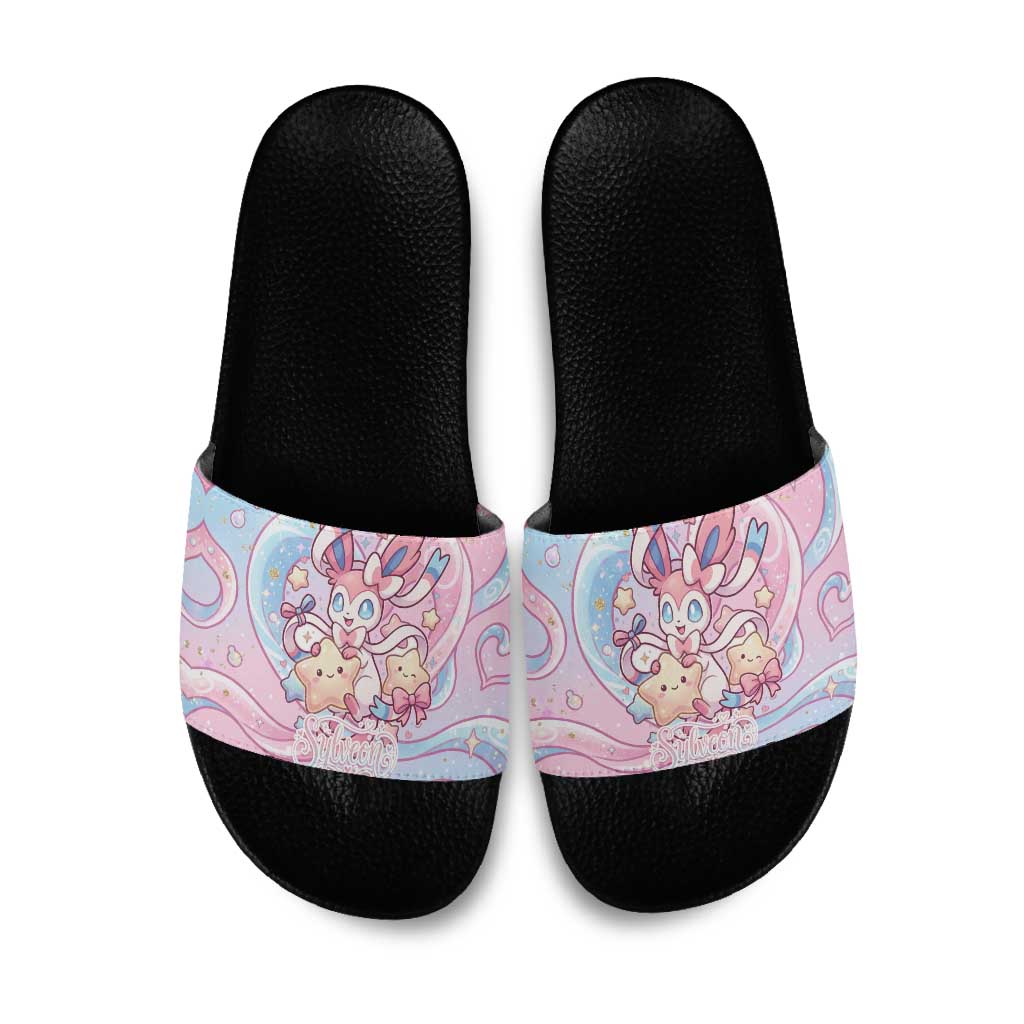 Sylveon Slide Sandals Magical Pastel Heart Ribbon Art