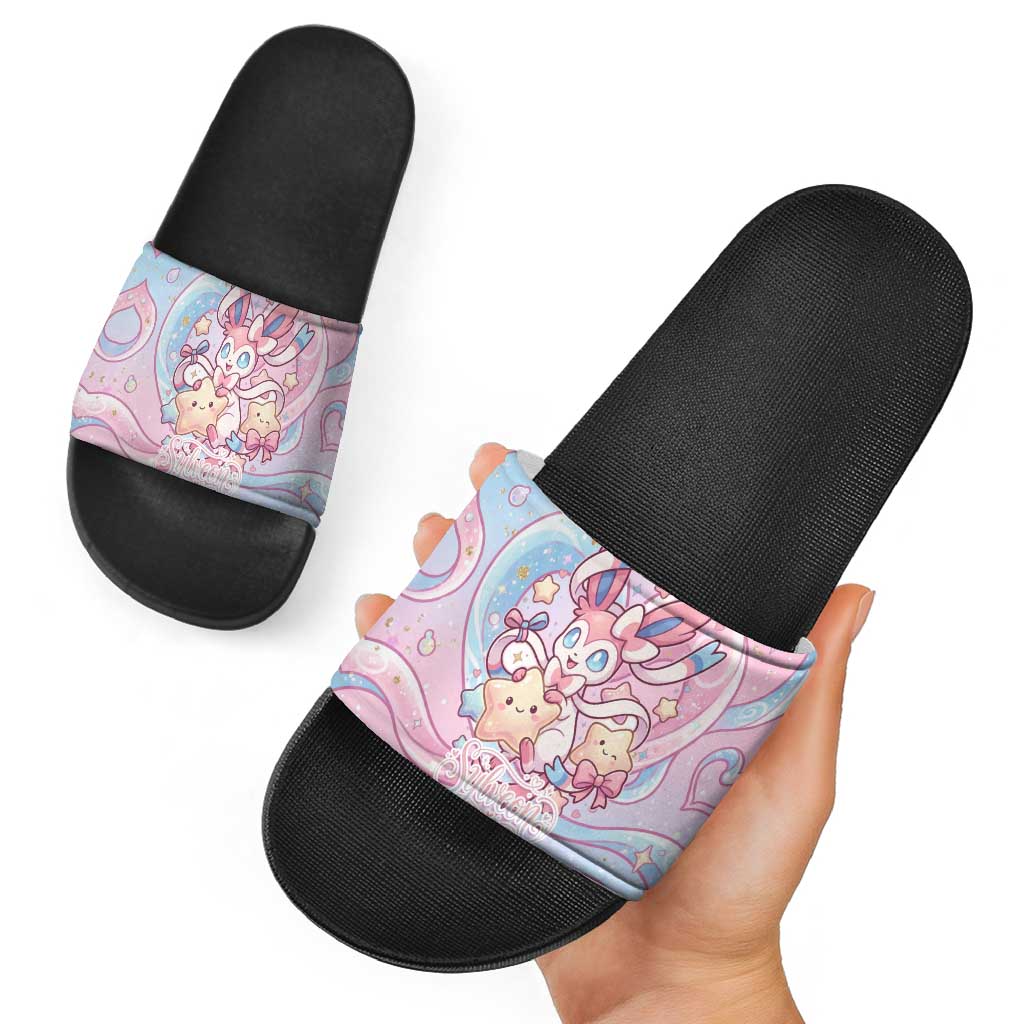 Sylveon Slide Sandals Magical Pastel Heart Ribbon Art