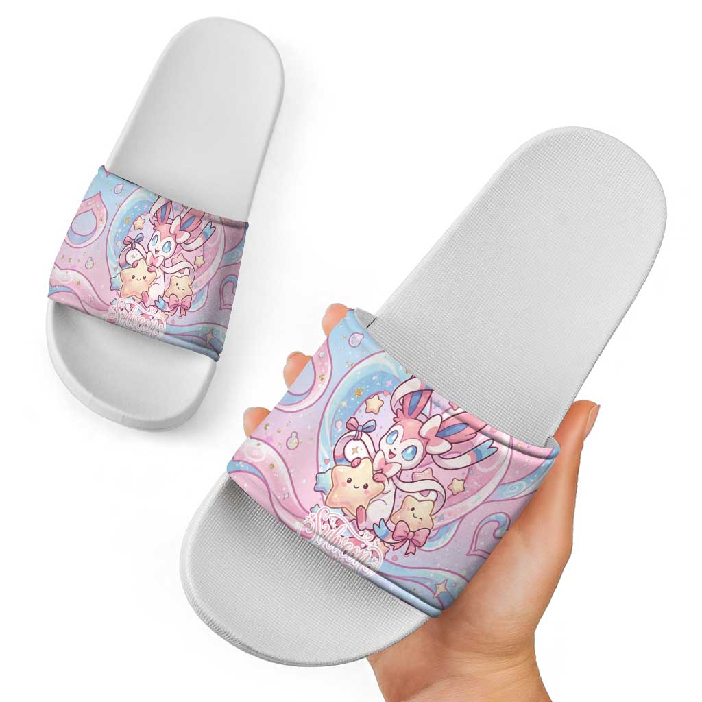 Sylveon Slide Sandals Magical Pastel Heart Ribbon Art
