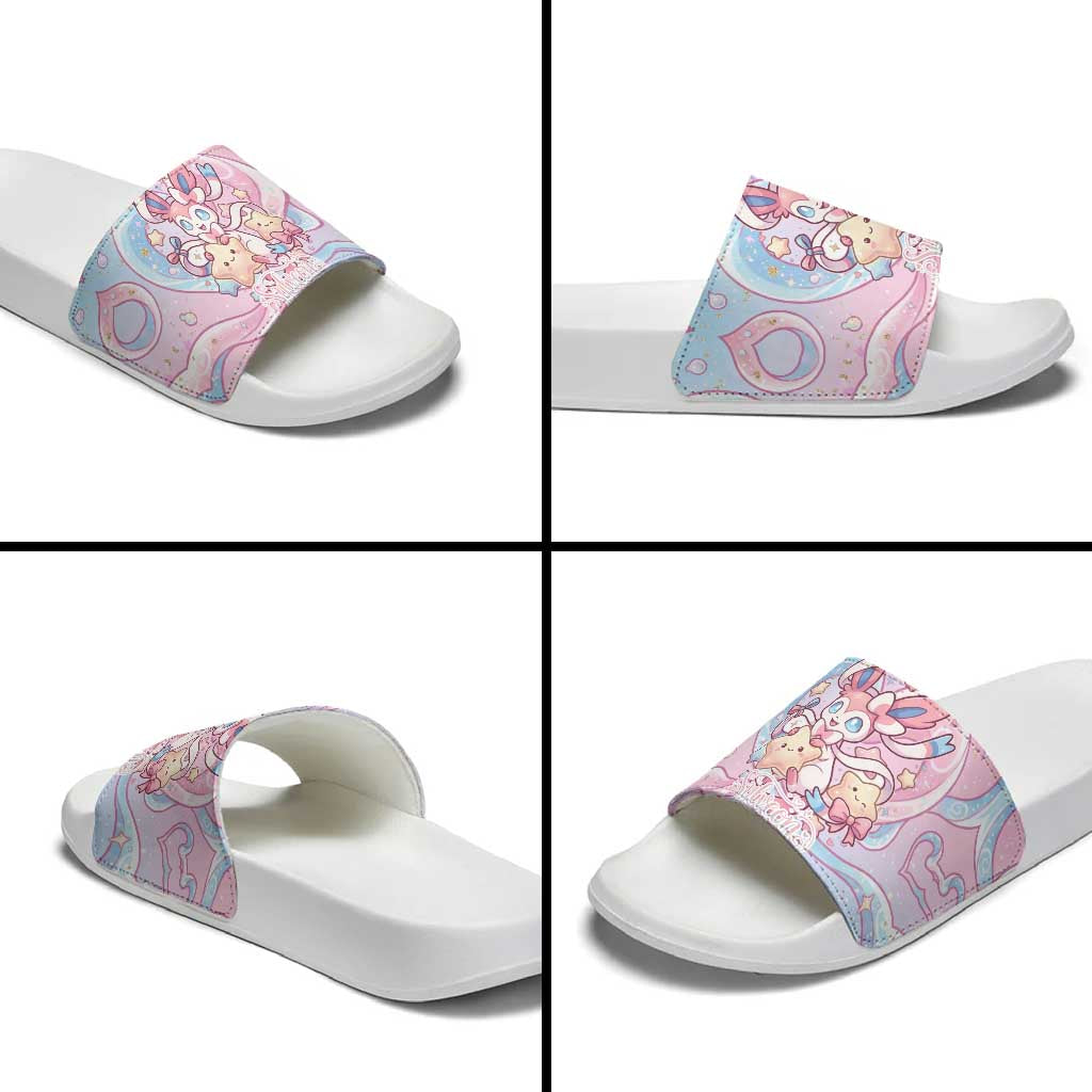 Sylveon Slide Sandals Magical Pastel Heart Ribbon Art