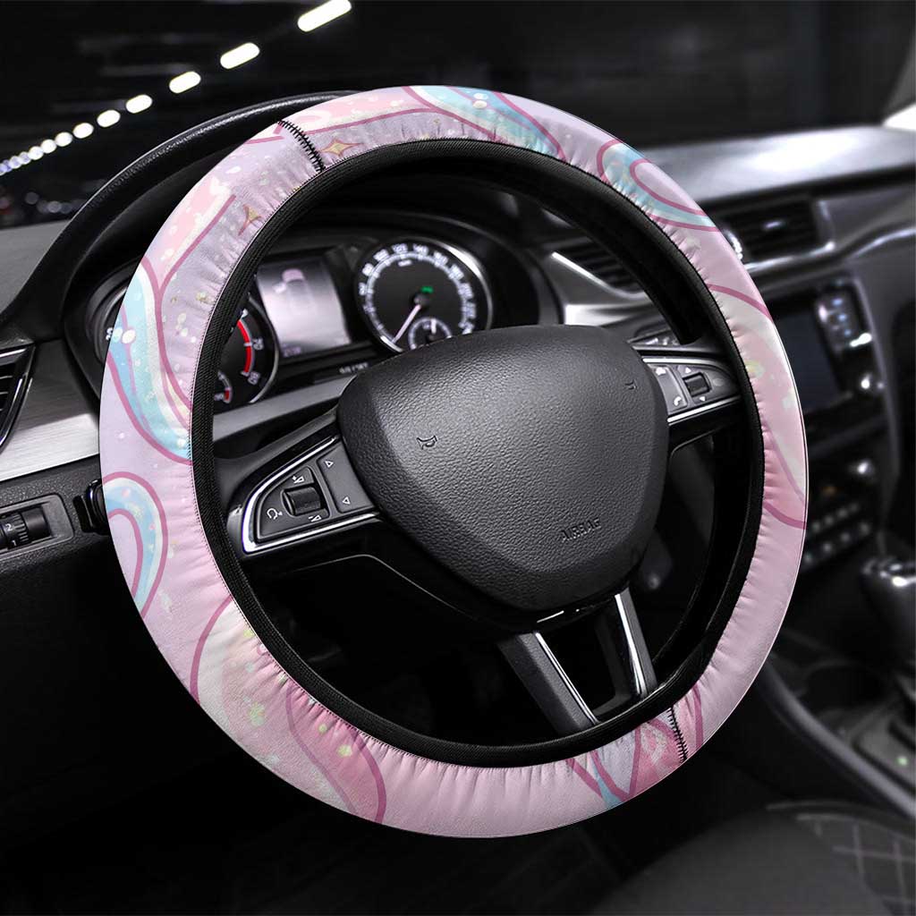 Sylveon Steering Wheel Cover Magical Pastel Heart Ribbon Art