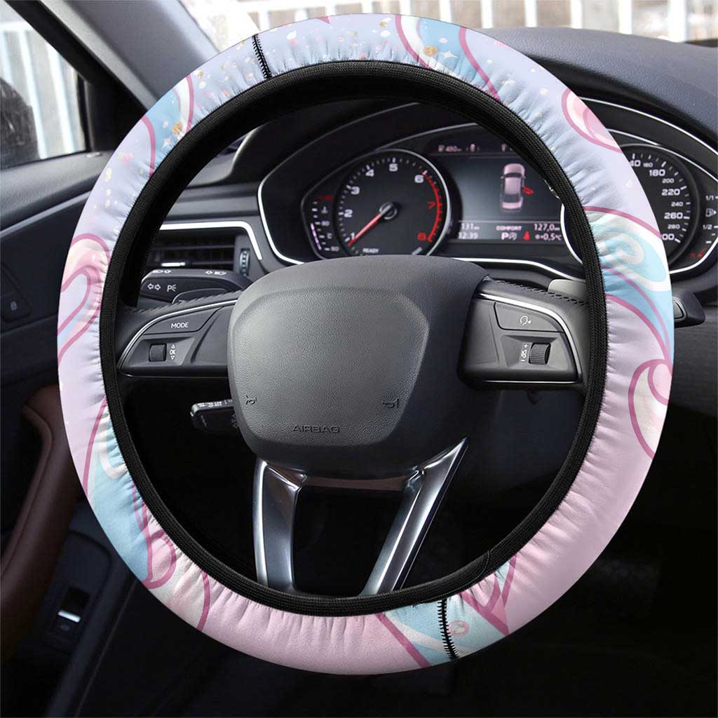 Sylveon Steering Wheel Cover Magical Pastel Heart Ribbon Art