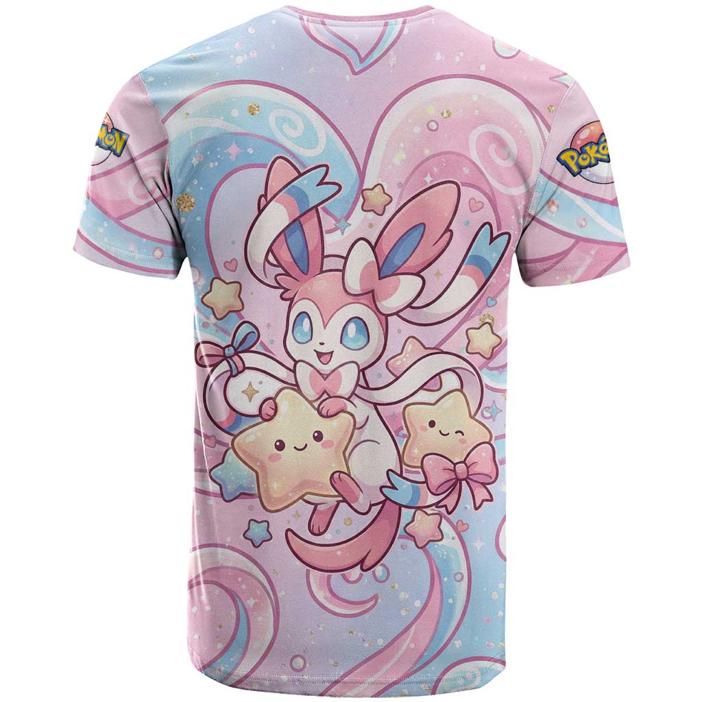 Sylveon T Shirt Magical Pastel Heart Ribbon Art